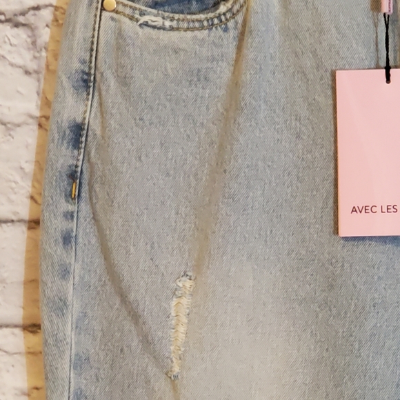 👖Avec Les Filles Distressed Denim Jeans - Picture 4 of 15